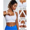Ewedoos High Impact Sports Bras for Women High Support Zip Front Large Bust Workout Sports Bras with Adjustable Straps(White)
