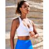 Ewedoos High Impact Sports Bras for Women High Support Zip Front Large Bust Workout Sports Bras with Adjustable Straps(White)
