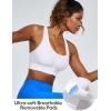 Ewedoos High Impact Sports Bras for Women High Support Zip Front Large Bust Workout Sports Bras with Adjustable Straps(White)