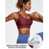 Ewedoos High Impact Sports Bras for Women High Support Zip Front Large Bust Workout Sports Bras with Adjustable Straps(Wine Red)