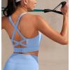 Ewedoos High Support Sports Bras for Women Adjustbale Supportive High Impact Sports Bra Push Up Workout Running Bras(Baby Blue)
