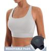 Ewedoos High Support Sports Bras for Women Adjustbale Supportive High Impact Sports Bra Push Up Workout Running Bras(Lightgrey)
