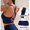 Ewedoos High Support Sports Bras for Women Adjustbale Supportive High Impact Sports Bra Push Up Workout Running Bras(Navy Blue)