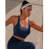 Ewedoos High Support Sports Bras for Women Adjustbale Supportive High Impact Sports Bra Push Up Workout Running Bras(Navy Blue)