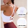 Ewedoos High Support Sports Bras for Women Adjustbale Supportive High Impact Sports Bra Push Up Workout Running Bras(White)