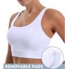 Ewedoos High Support Sports Bras for Women Adjustbale Supportive High Impact Sports Bra Push Up Workout Running Bras(White)