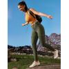 Ewedoos Hiking Pants Women Leggings with Zipper Pockets Water Resistant Workout Compression Leggings Tummy Control UPF50+(Dark Green Waterproof Leggings)