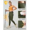 Ewedoos Hiking Pants Women Leggings with Zipper Pockets Water Resistant Workout Compression Leggings Tummy Control UPF50+(Dark Green Waterproof Leggings)