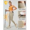 Ewedoos Hiking Pants Women Leggings with Zipper Pockets Water Resistant Workout Compression Leggings Tummy Control UPF50+(Khaki Leggings)