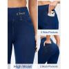Ewedoos Jeggings for Women Pull on Capri Jeans High Waisted Stretchy Denim Jeans Capri Jeggings with Pockets Trendy Casual(Dark Blue)