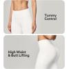Ewedoos Leggings with 5 Pockets for Women Yoga Pants 25″/ 27″ Workout Leggings for Women Tummy Control Running(Cream White)