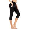 Ewedoos Leggings with Pockets for Women High Waisted Athletic Workout Compression Leggings Tummy Control Yoga Pants Women(Black Capri)