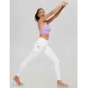 Ewedoos Leggings with Pockets for Women High Waisted Athletic Workout Compression Leggings Tummy Control Yoga Pants Women(Cream White)