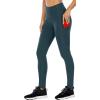 Ewedoos Leggings with Pockets for Women High Waisted Athletic Workout Compression Leggings Tummy Control Yoga Pants Women(Dark Green Leggings)