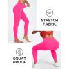 Ewedoos Leggings with Pockets for Women High Waisted Athletic Workout Compression Leggings Tummy Control Yoga Pants Women(Hot Pink)