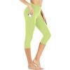 Ewedoos Leggings with Pockets for Women High Waisted Athletic Workout Compression Leggings Tummy Control Yoga Pants Women(Lime Green Capri)