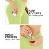 Ewedoos Leggings with Pockets for Women High Waisted Athletic Workout Compression Leggings Tummy Control Yoga Pants Women(Lime Green Capri)