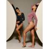Ewedoos Long Sleeve Bodysuits for Women Scoop Neck Body Suits for Womens Tummy Control Soft Double Lined Bodysuit Tops(Black)