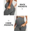 Ewedoos Maternity Pants for Women Stretchy Maternity Clothes Over The Belly Pregnancy Dress Work Pants with Pockets(Grey)