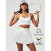 Ewedoos Pleated Tennis Skirt with Shorts Seamless High Waisted Skirt for Women Golf Athletic Skirt Skorts with Pocket(Bright White)