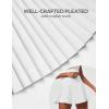 Ewedoos Pleated Tennis Skirt with Shorts Seamless High Waisted Skirt for Women Golf Athletic Skirt Skorts with Pocket(Bright White)