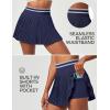 Ewedoos Pleated Tennis Skirt with Shorts Seamless High Waisted Skirt for Women Golf Athletic Skirt Skorts with Pocket(Classic Navy)