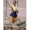 Ewedoos Pleated Tennis Skirt with Shorts Seamless High Waisted Skirt for Women Golf Athletic Skirt Skorts with Pocket(Classic Navy)