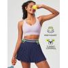 Ewedoos Pleated Tennis Skirt with Shorts Seamless High Waisted Skirt for Women Golf Athletic Skirt Skorts with Pocket(Classic Navy)