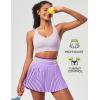 Ewedoos Pleated Tennis Skirt with Shorts Seamless High Waisted Skirt for Women Golf Athletic Skirt Skorts with Pocket(Lavender)