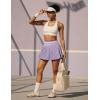 Ewedoos Pleated Tennis Skirt with Shorts Seamless High Waisted Skirt for Women Golf Athletic Skirt Skorts with Pocket(Lavender)