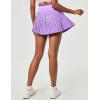 Ewedoos Pleated Tennis Skirt with Shorts Seamless High Waisted Skirt for Women Golf Athletic Skirt Skorts with Pocket(Lavender)