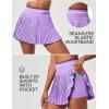Ewedoos Pleated Tennis Skirt with Shorts Seamless High Waisted Skirt for Women Golf Athletic Skirt Skorts with Pocket(Lavender)