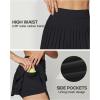 Ewedoos Pleated Tennis Skirts for Women Athletic Skirt with Shorts Underneath Skorts for Woman with Pockets for Golf(Black)