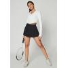 Ewedoos Pleated Tennis Skirts for Women Athletic Skirt with Shorts Underneath Skorts for Woman with Pockets for Golf(Black)