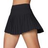 Ewedoos Pleated Tennis Skirts for Women Athletic Skirt with Shorts Underneath Skorts for Woman with Pockets for Golf(Black)