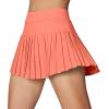 Ewedoos Pleated Tennis Skirts for Women Athletic Skirt with Shorts Underneath Skorts for Woman with Pockets for Golf(Burnt Coral)