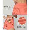 Ewedoos Pleated Tennis Skirts for Women Athletic Skirt with Shorts Underneath Skorts for Woman with Pockets for Golf(Burnt Coral)