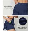 Ewedoos Pleated Tennis Skirts for Women Athletic Skirt with Shorts Underneath Skorts for Woman with Pockets for Golf(Dark Blue)