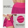 Ewedoos Pleated Tennis Skirts for Women Athletic Skirt with Shorts Underneath Skorts for Woman with Pockets for Golf(Hot Pink)