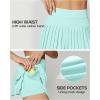 Ewedoos Pleated Tennis Skirts for Women Athletic Skirt with Shorts Underneath Skorts for Woman with Pockets for Golf(Mint Green)