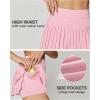 Ewedoos Pleated Tennis Skirts for Women Athletic Skirt with Shorts Underneath Skorts for Woman with Pockets for Golf(Pink)