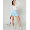 Ewedoos Pleated Tennis Skirts for Women Athletic Skirt with Shorts Underneath Skorts for Woman with Pockets for Golf(Sky Blue)