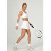 Ewedoos Pleated Tennis Skirts for Women Athletic Skirt with Shorts Underneath Skorts for Woman with Pockets for Golf(White)