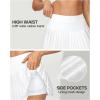 Ewedoos Pleated Tennis Skirts for Women Athletic Skirt with Shorts Underneath Skorts for Woman with Pockets for Golf(White)