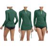 Ewedoos Rash Guard for Women UPF 50+ Sun Protection Clothing Swim Shirts for Woman SPF Shirts Long Sleeve UV Sun Shirts(Dark Green)