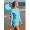 Ewedoos Rash Guard for Women UPF 50+ Sun Protection Clothing Swim Shirts for Woman SPF Shirts Long Sleeve UV Sun Shirts(Light Blue)