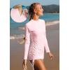 Ewedoos Rash Guard for Women UPF 50+ Sun Protection Clothing Swim Shirts for Woman SPF Shirts Long Sleeve UV Sun Shirts(Pink)