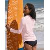 Ewedoos Rash Guard for Women UPF 50+ Sun Protection Clothing Swim Shirts for Woman SPF Shirts Long Sleeve UV Sun Shirts(Pink)