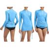Ewedoos Rash Guard for Women UPF 50+ Sun Protection Clothing Swim Shirts for Woman SPF Shirts Long Sleeve UV Sun Shirts(Sky Blue)