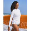 Ewedoos Rash Guard for Women UPF 50+ Sun Protection Clothing Swim Shirts for Woman SPF Shirts Long Sleeve UV Sun Shirts(White)